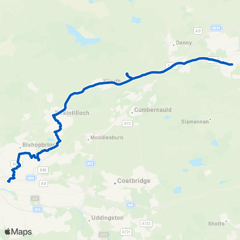 Midland Bluebird (McGill's Scotland East) St Andrew`S Church - Buchanan Bus Sta map