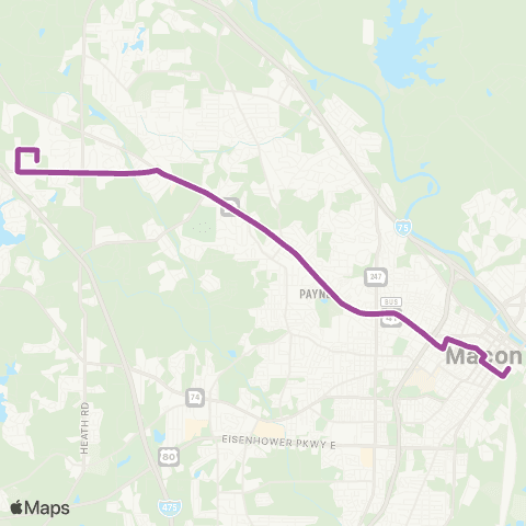 MBCTA Vineville / Zebulon map