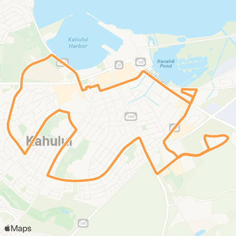Maui Bus Kahului Loop (Reverse) map