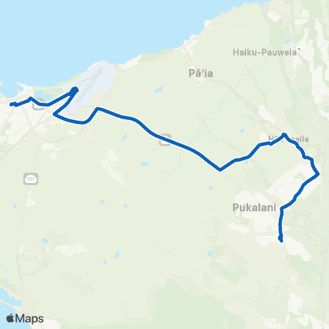 Maui Bus Upcountry Islander map