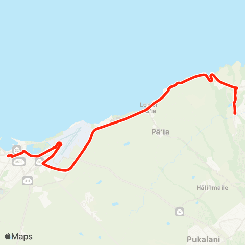 Maui Bus Haiku Islander map