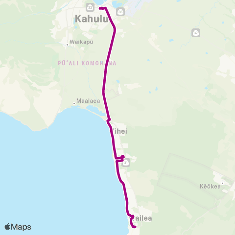 Maui Bus Kihei Islander map