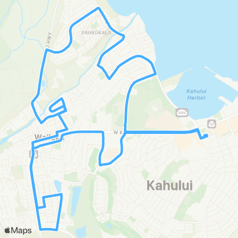 Maui Bus Wailuku Loop map