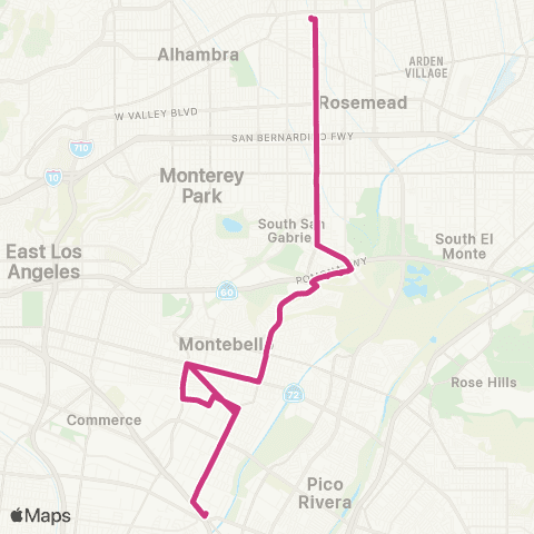 Montebello Bus Lines San Gabriel map