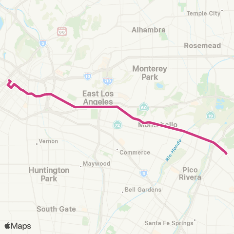Montebello Bus Lines Beverly Blvd map