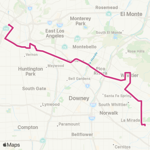 Montebello Bus Lines Washington Blvd map