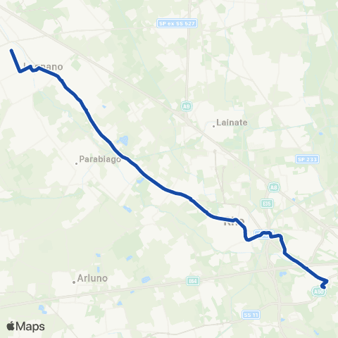 Movibus Legnano - Rho - Milano M. Dorino M1 via Sempione map