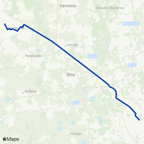 Movibus Legnano - Milano via Autostrada A8 map