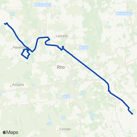 Movibus S.Vittore Olona / Nerviano - Milano via Autostrada A map