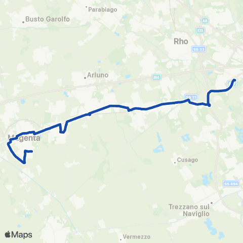 Movibus Magenta - Corbetta - Vittuone - Milano M1 Molino D map