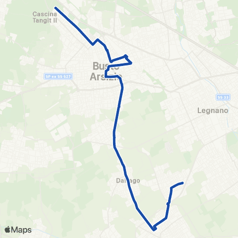 Movibus Busto Garolfo - Dairago - Busto Arsizio map