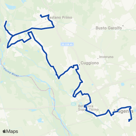 Movibus Castano P. - Turbigo - Bernate - Magenta map