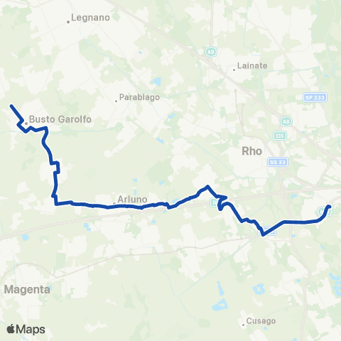 Movibus Busto Garolfo - Milano map