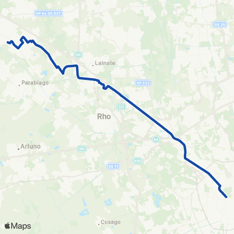 Movibus Svo - Cerro Maggiore - Milano Diretto A8 map