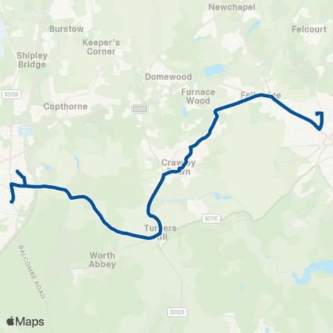 Metrobus Imberhorne Lower Sch - Sedgefield Close map