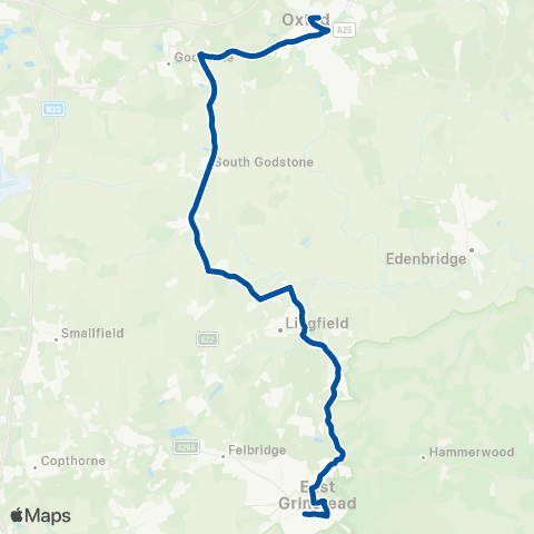 Metrobus Oxted School - War Memorial map