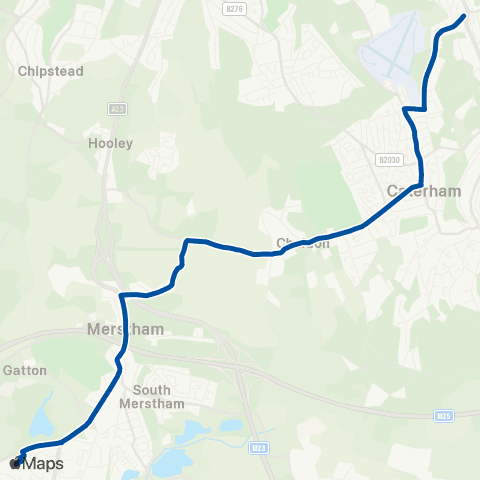 Metrobus St Bede's School - Whyteleafe Tavern map
