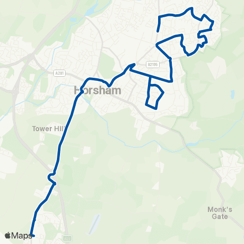 Metrobus Naldrett Close - The Copse map