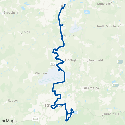 Metrobus Oriel School - Redhill Bus Station map