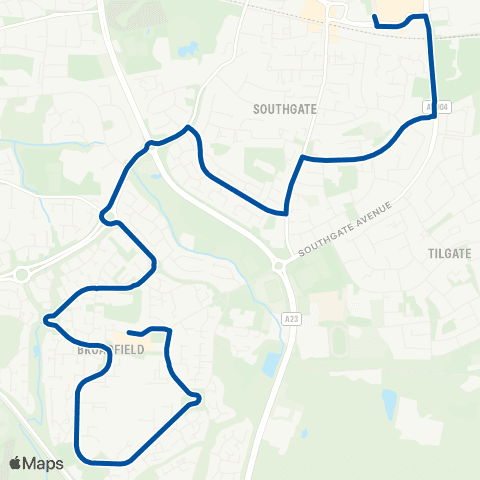 Metrobus Broadfield Barton North - Bus Station map