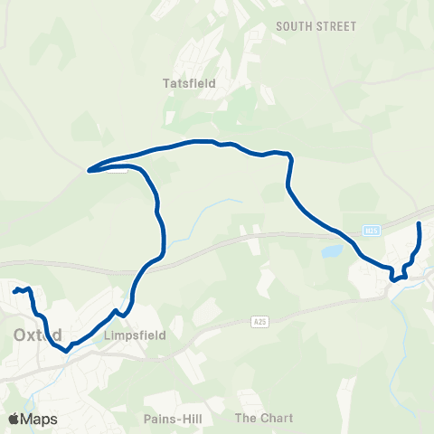Metrobus Chalkpit Wood - Hartley Road map