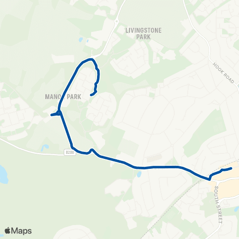 Metrobus Epsom Railway Station - Manor Park map