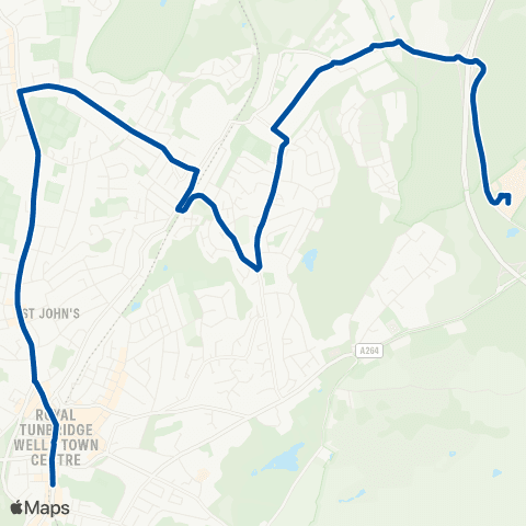 Metrobus Tunbridge Wells Hospital - Railway Sta map