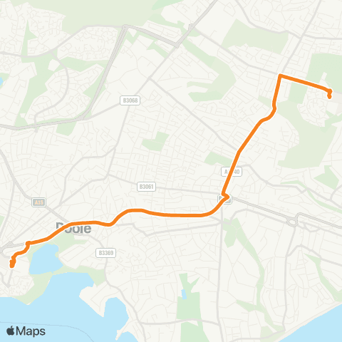 morebus Seldown Coach Sta - Bournemouth Univ map