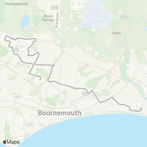 morebus St Peters Sch - Bournemouth University map