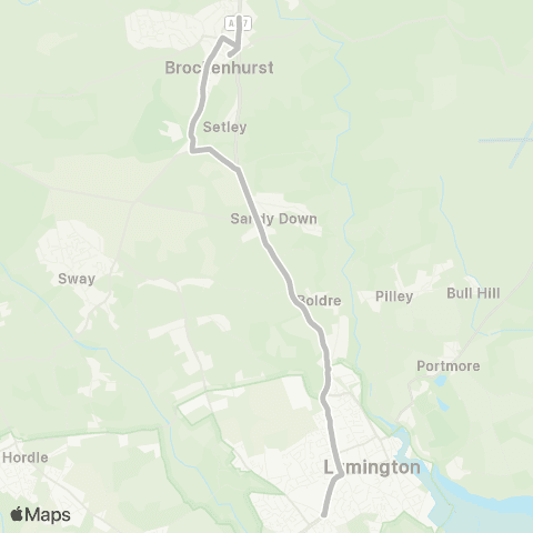 morebus Priestlands School - Brockenhurst Sta map