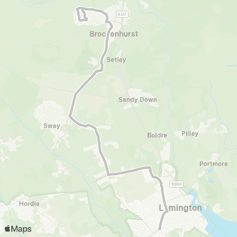 morebus Priestlands School - New Forest Drive map