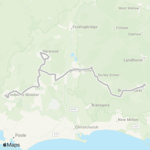 morebus The Square - Brockenhurst College map