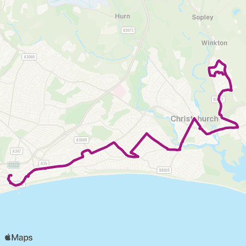 morebus Sainsbury - Bournemouth Square map