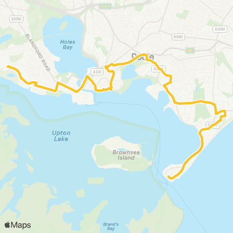 morebus Ferry Approach - Rockley Park map