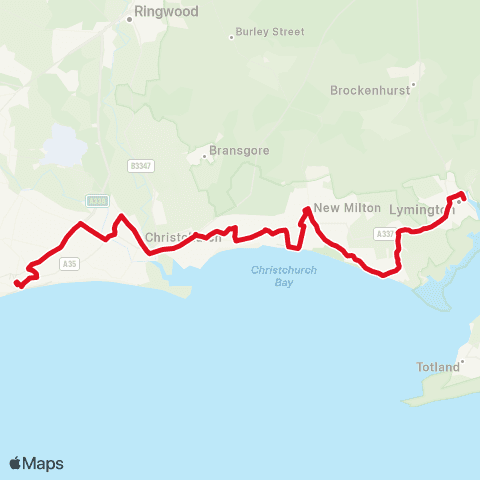 morebus Station Street - Westover Road map