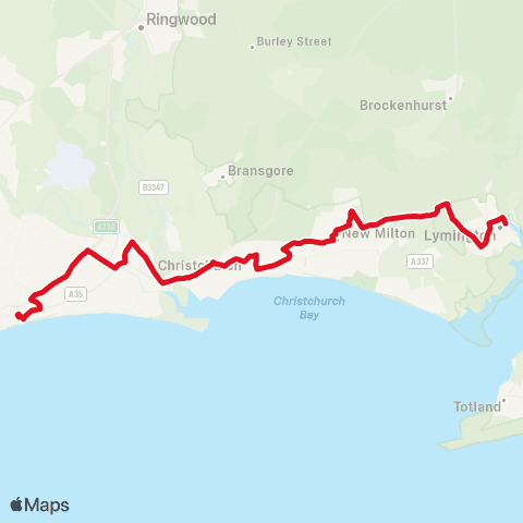 morebus Westover Road - Station Street map