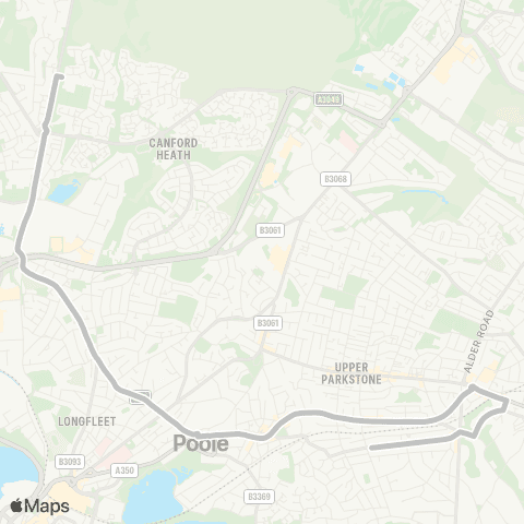 morebus Penn Leigh - Poole Grammar School map