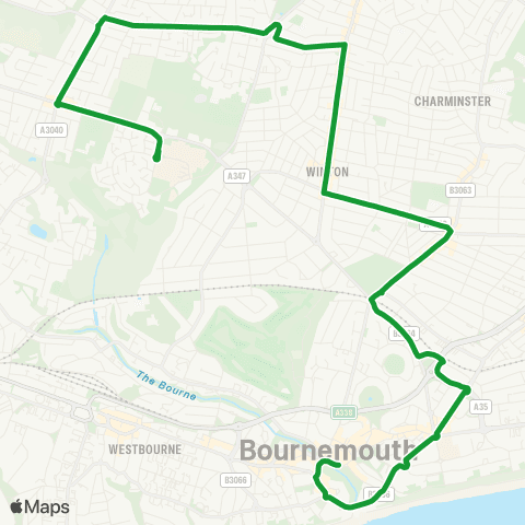 morebus Bournemouth Square - Bournemouth Univ map