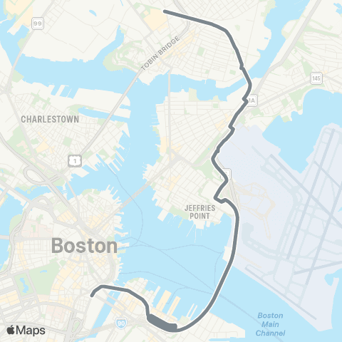 MBTA Chelsea Station - South Station map
