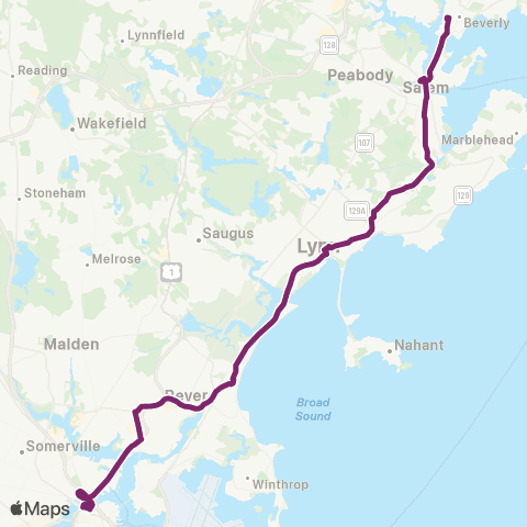 MBTA Swampscott - North Station (Local) map