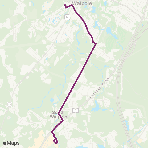 MBTA Foxboro - Walpole map