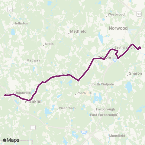 MBTA Canton Jct - Forge Park / 495 (Shuttle) map