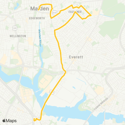 MBTA Malden Sta - Sullivan Sta. via Newland St. Housing map