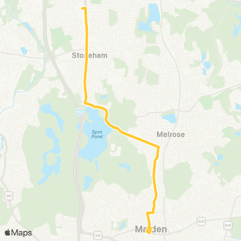 MBTA Redstone Shpg Plaza - Malden Station map