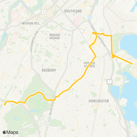 MBTA Forest Hills - Andrew Station or UMass map