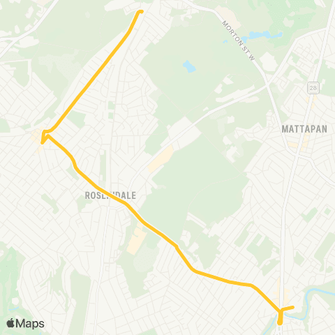MBTA Mattapan Sta - Forest Hills via Roslindale Sq map