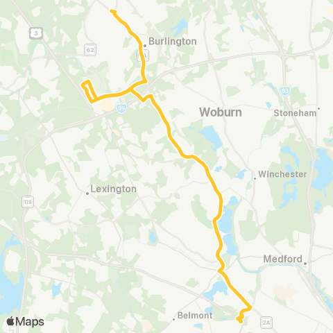 MBTA North Burlington - Alewife Station map