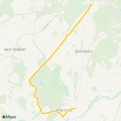 MBTA Georgetowne - Cleary Square - Forest Hills Sta map