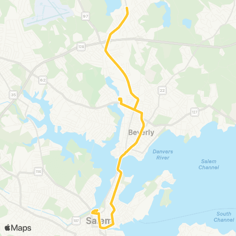 MBTA North Beverly - Salem Depot map
