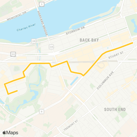 MBTA Jersey & Queensberry - Pk & Tremont Sts map